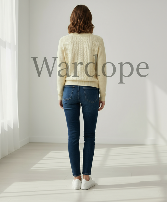 Chic Light Beige Cable Knit Sweater (Exclusive Edition)