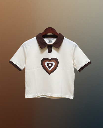 Wardope Cream &amp; Brown Heart&nbsp; T-Shirt