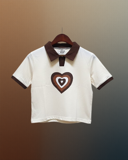Wardope Cream &amp; Brown Heart&nbsp; T-Shirt