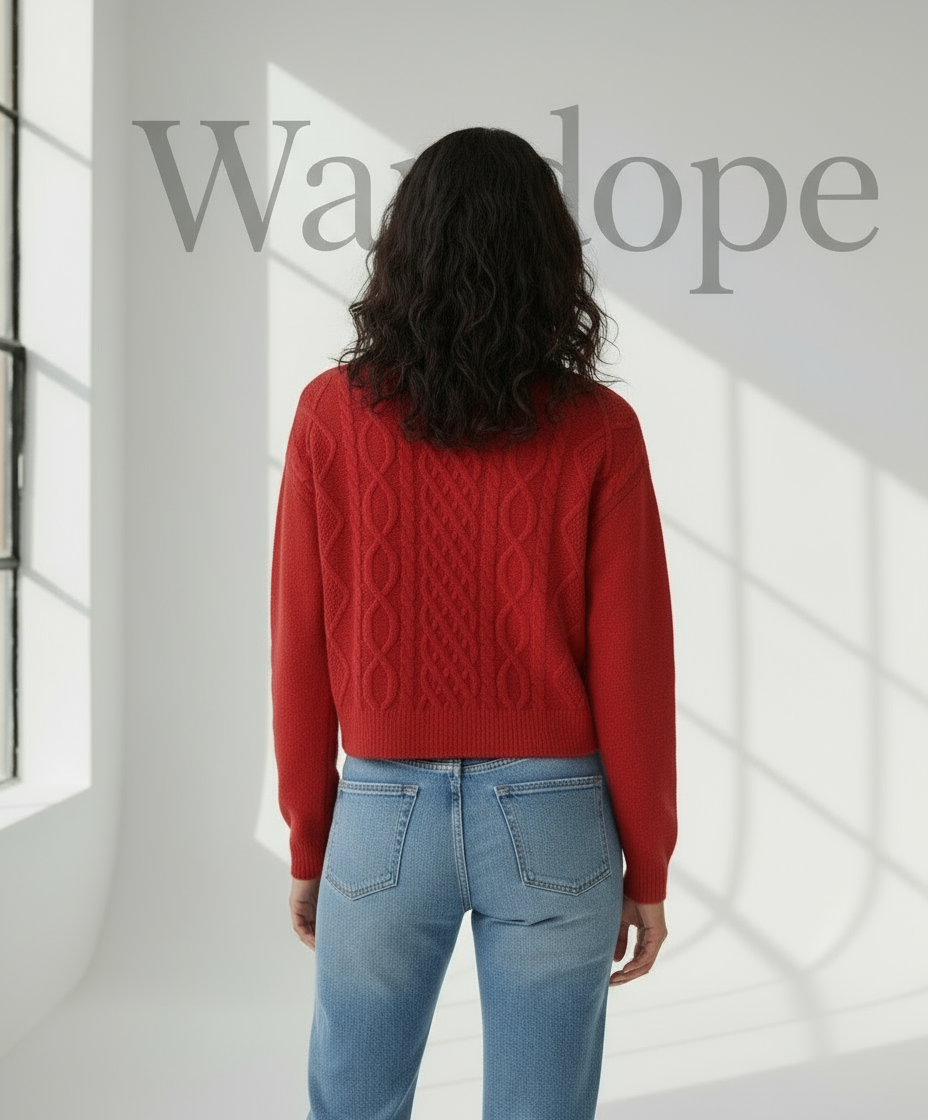 🧶 Women Red Cable Knit Winter Sweater ( Exclusive Edition )