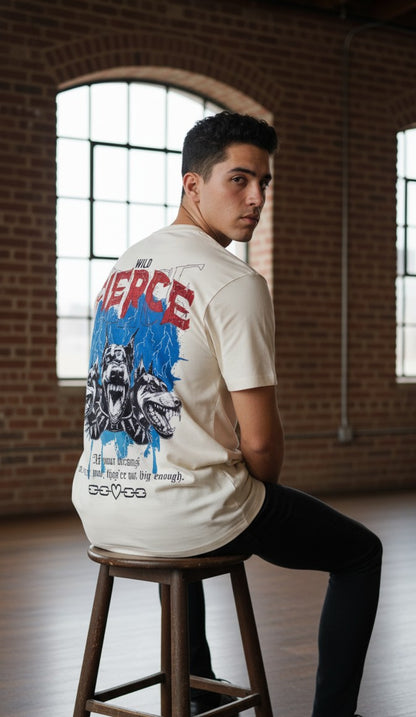 Men’s “Wild Fierce” Graphic Print Oversized T-Shirt