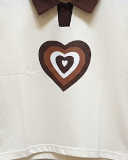 Wardope Cream &amp; Brown Heart&nbsp; T-Shirt