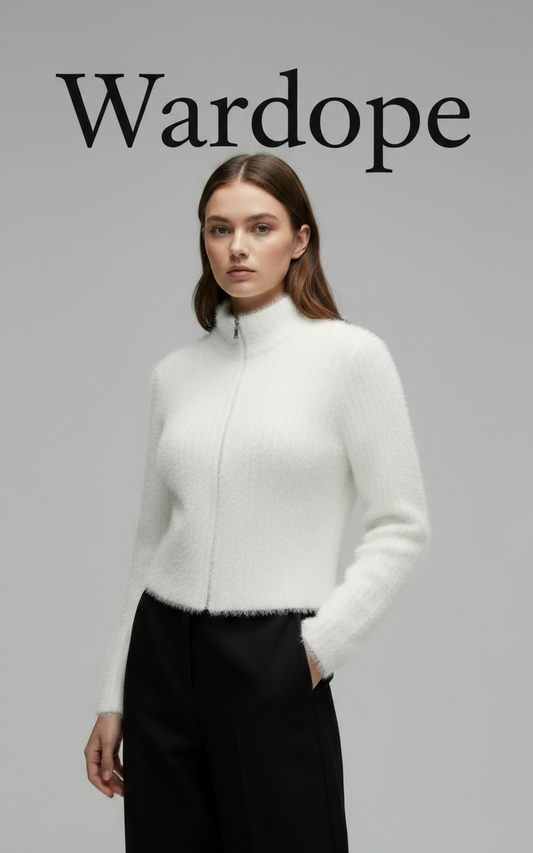 🤍 Cloud Soft Zip-Up Sweater – Arctic Haze( Exclusive Edition)