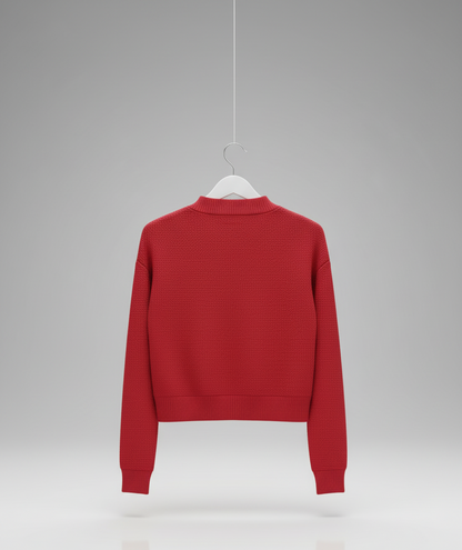 🧶 Women Red Cable Knit Winter Sweater ( Exclusive Edition )