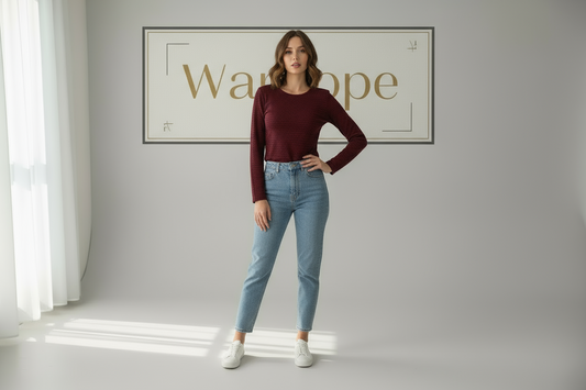 Women’s Maroon Ruched Front Crop Top ( Exclusive Edition )