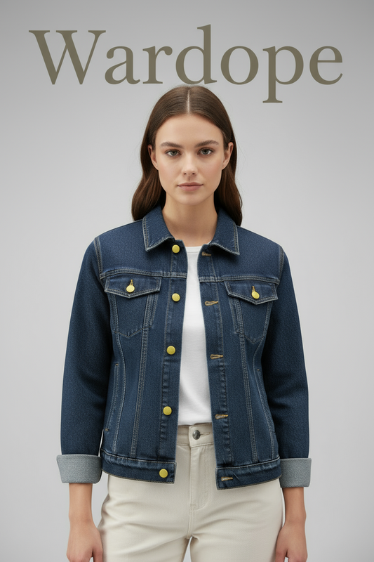 🔵 Classic Indigo Denim Jacket – Golden Stitch Exclusive Edition