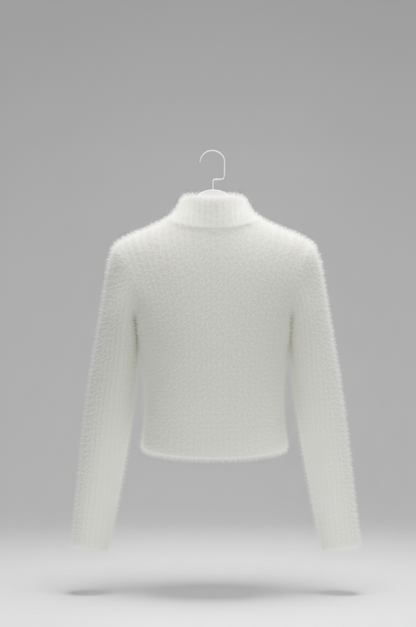 🤍 Cloud Soft Zip-Up Sweater – Arctic Haze( Exclusive Edition)