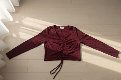Women’s Maroon Ruched Front Crop Top ( Exclusive Edition )