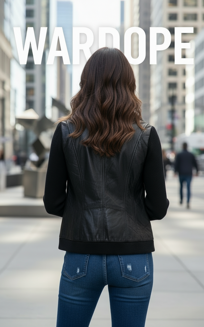 🖤 Luxe Black Faux Fur & Leather Jacket – Midnight Edge ( Exclusive Edition)