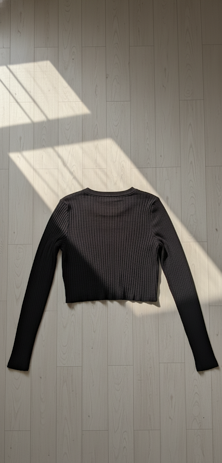 Women’s Black Ribbed Twist Front Crop Top ( Exclusive Edition )