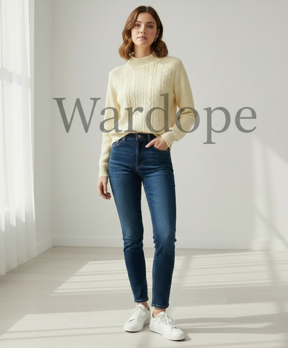 Chic Light Beige Cable Knit Sweater (Exclusive Edition)