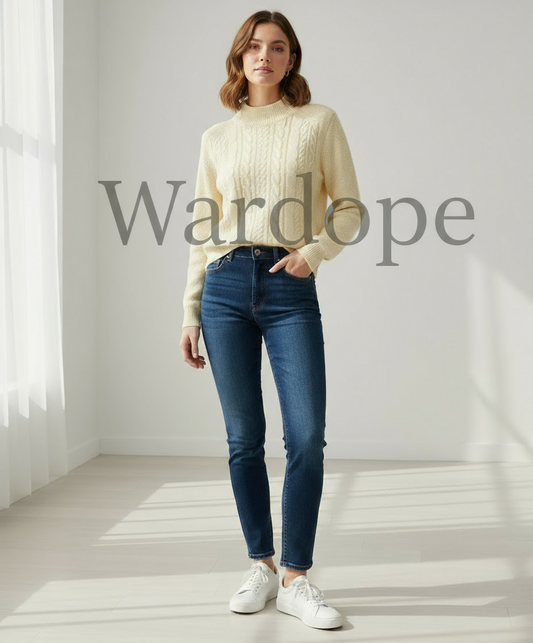 Chic Light Beige Cable Knit Sweater (Exclusive Edition)