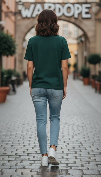 Green Patched T-Shirt for Girls – 100% Cotton