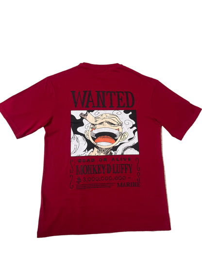 Men’s Maroon “WANTED” Graphic Casual Cotton T-Shirt