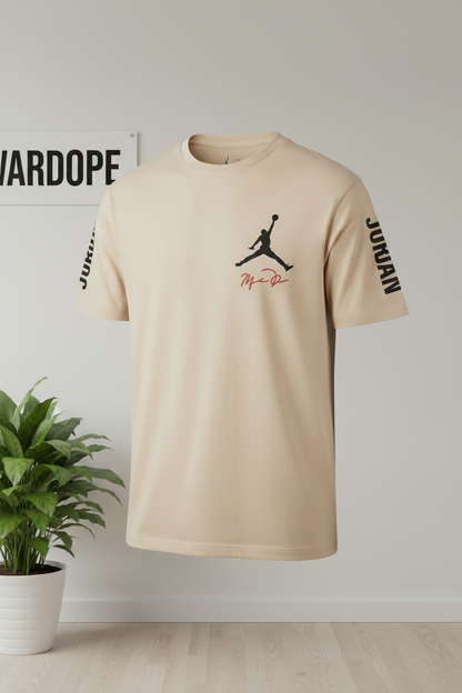 Men’s Beige “Jordan 23” Oversized Basketball Graphic T-Shirt