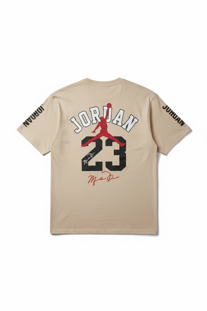 Men’s Beige “Jordan 23” Oversized Basketball Graphic T-Shirt